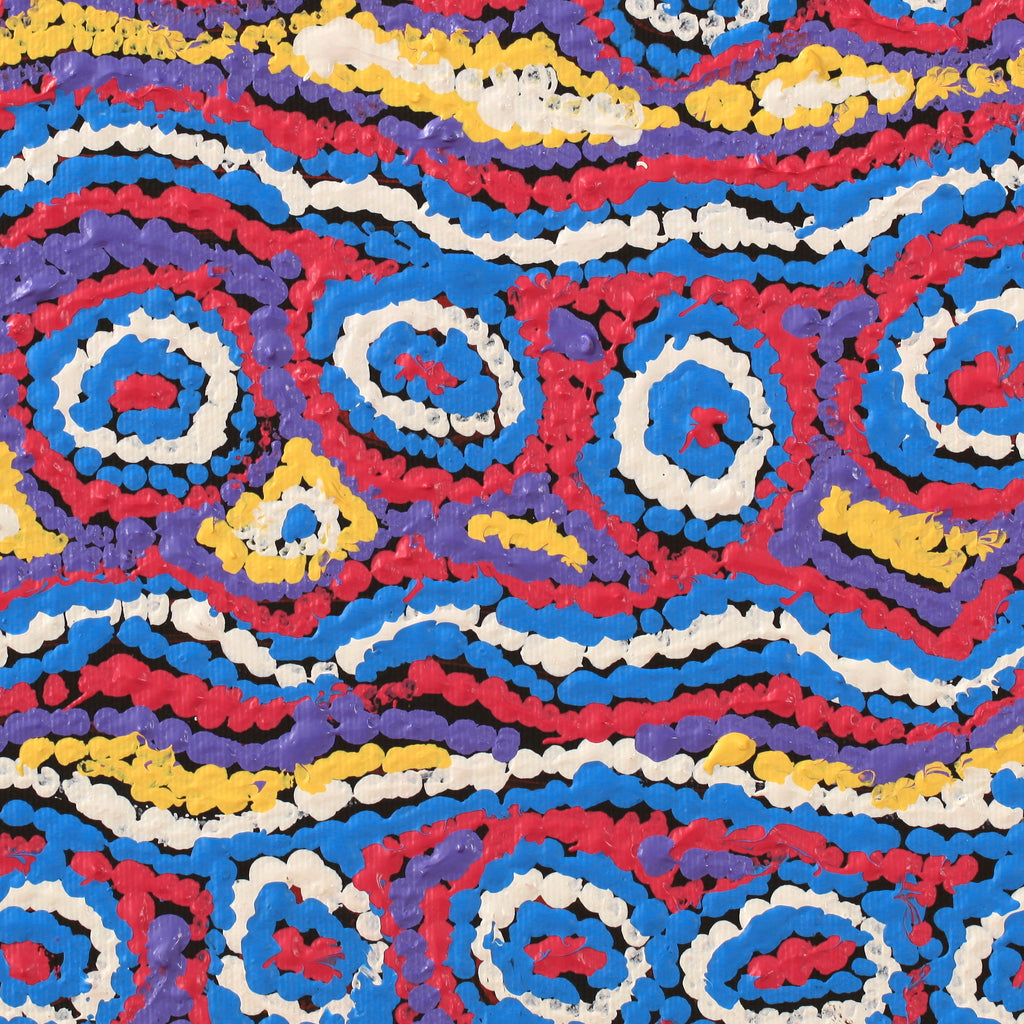 Aboriginal Artwork by Magda Nakamarra Curtis, Lappi Lappi Jukurrpa, 30x30cm