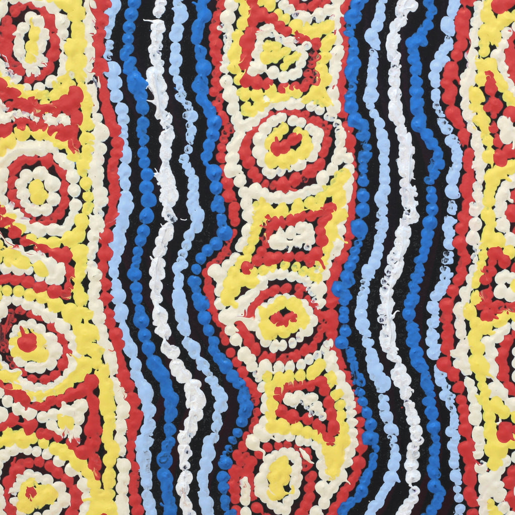 Aboriginal Artwork by Magda Nakamarra Curtis, Lappi Lappi Jukurrpa, 30x30cm