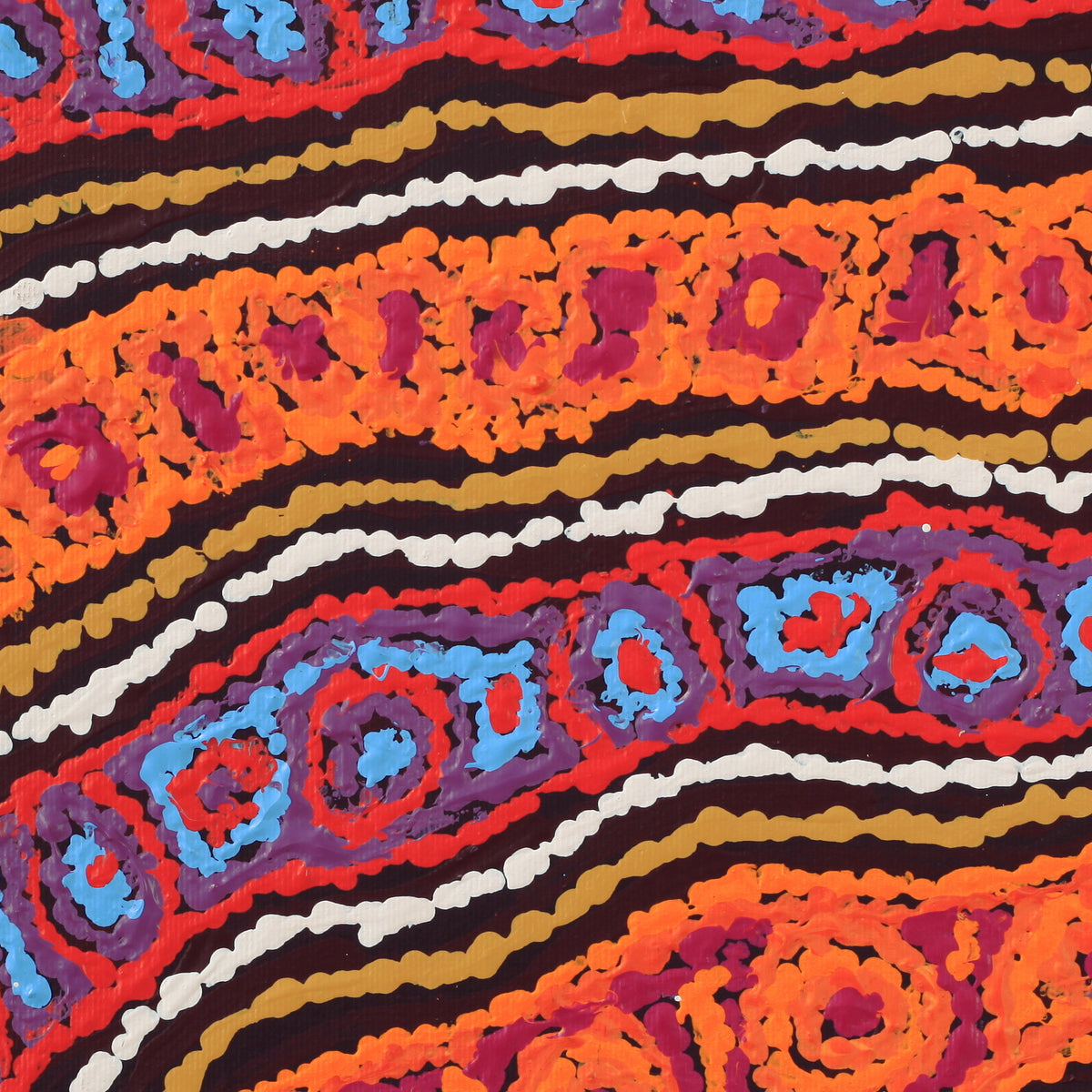 Aboriginal Art by Magda Nakamarra Curtis, Lappi Lappi Jukurrpa, 30x30cm - ART ARK®