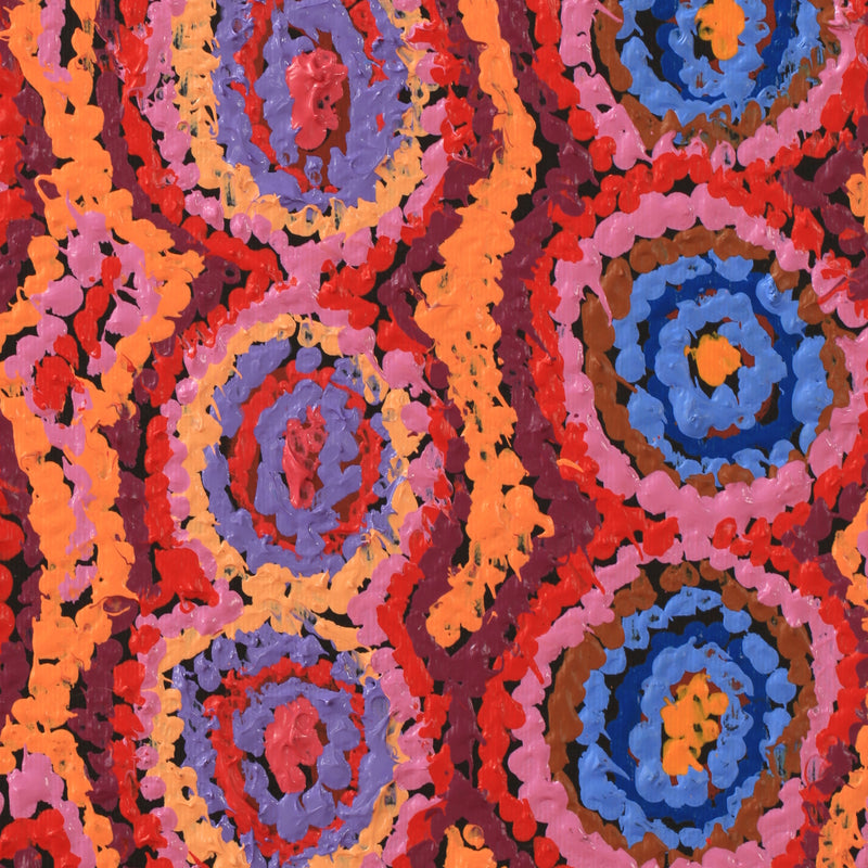 Aboriginal Artwork by Magda Nakamarra Curtis, Lappi Lappi Jukurrpa, 30x30cm