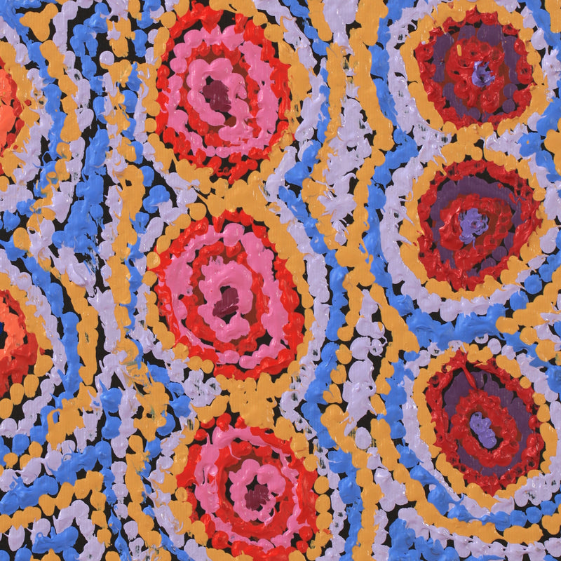 Aboriginal Artwork by Magda Nakamarra Curtis, Lappi Lappi Jukurrpa, 30x30cm