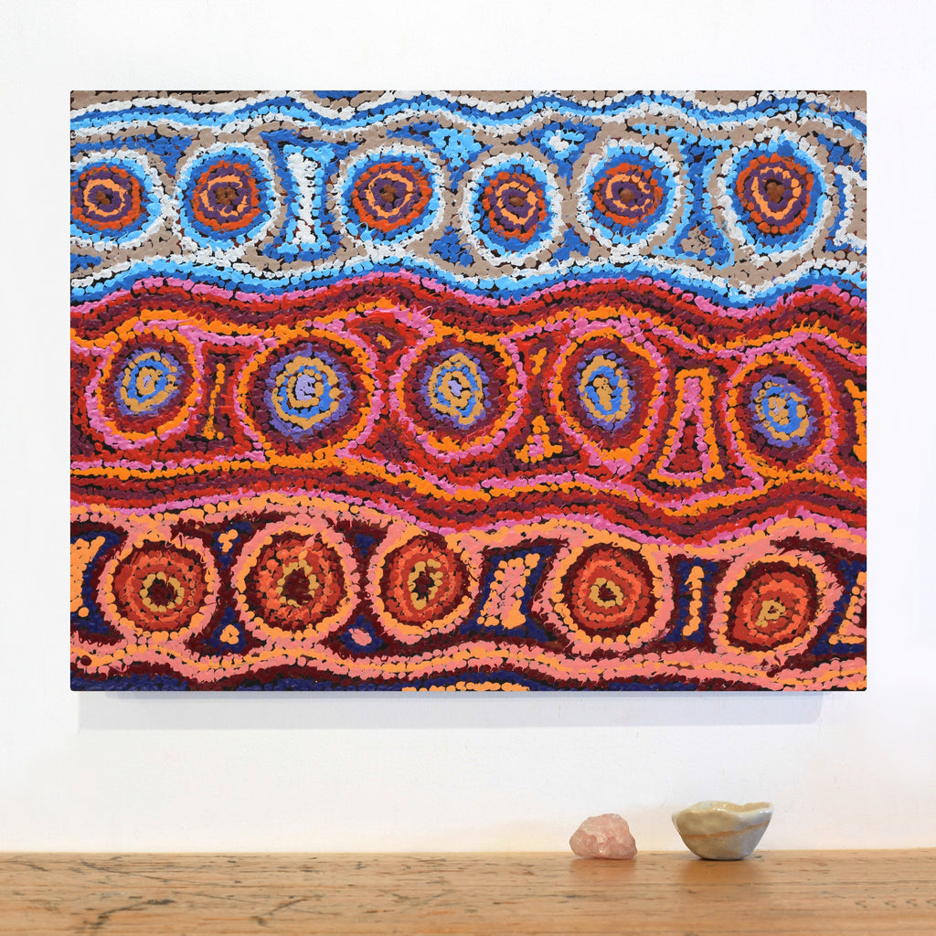 Aboriginal Artwork by Magda Nakamarra Curtis, Lappi Lappi Jukurrpa, 61x46cm - ART ARK®