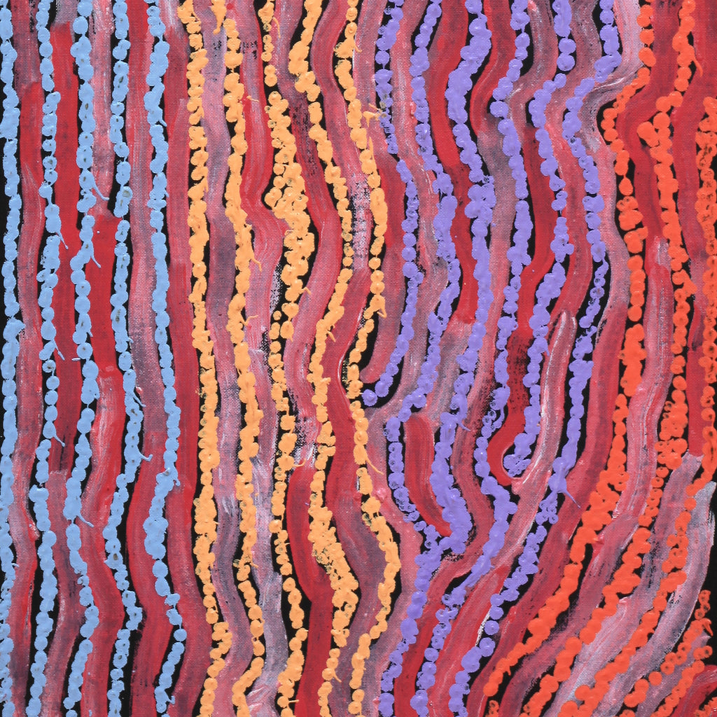 Aboriginal Art by Magda Nakamarra Curtis, Lappi Lappi Jukurrpa, 76x30cm - ART ARK®