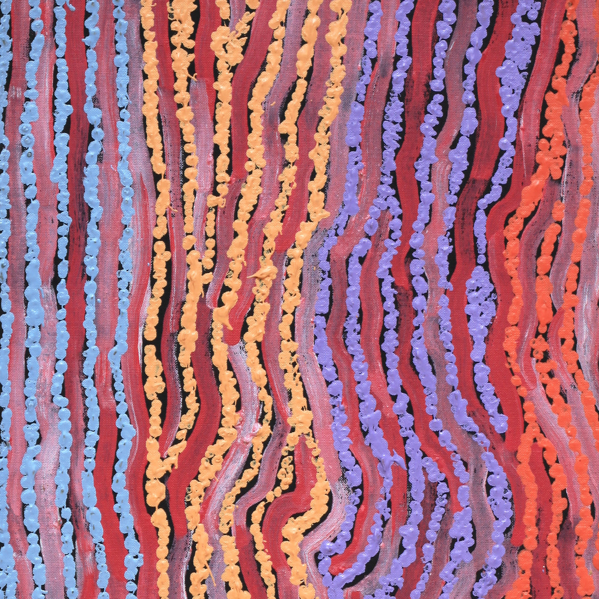 Aboriginal Art by Magda Nakamarra Curtis, Lappi Lappi Jukurrpa, 76x30cm - ART ARK®