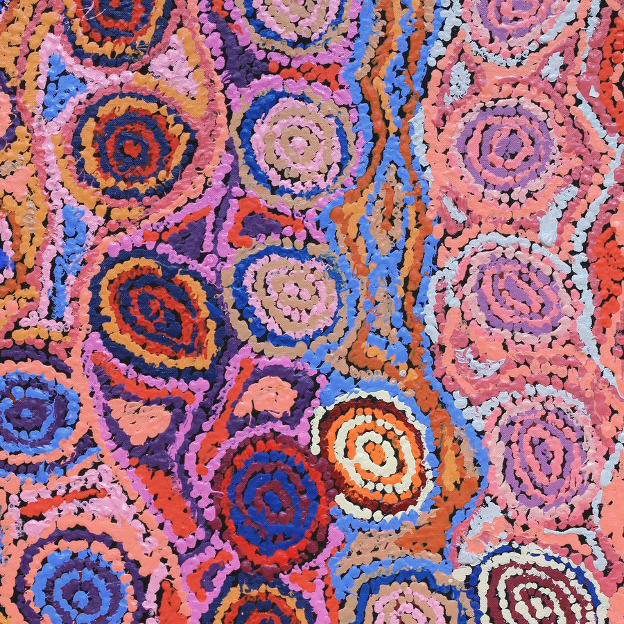 Aboriginal Artwork by Magda Nakamarra Curtis, Lappi Lappi Jukurrpa, 76x46cm