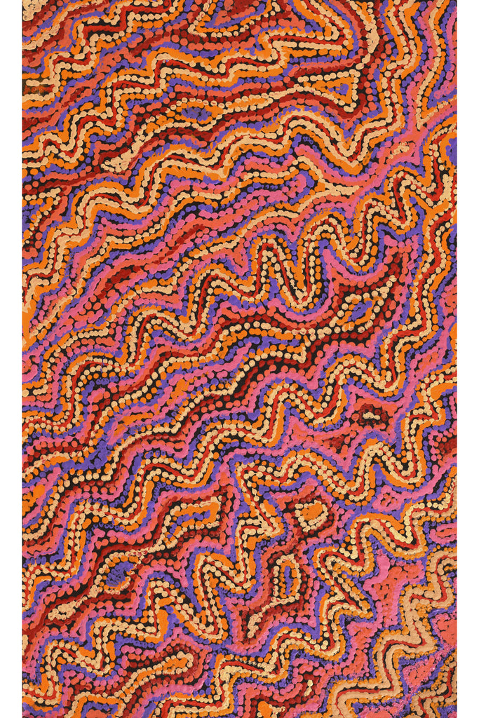 Aboriginal Artwork by Magda Nakamarra Curtis, Lappi Lappi Jukurrpa, 76x46cm