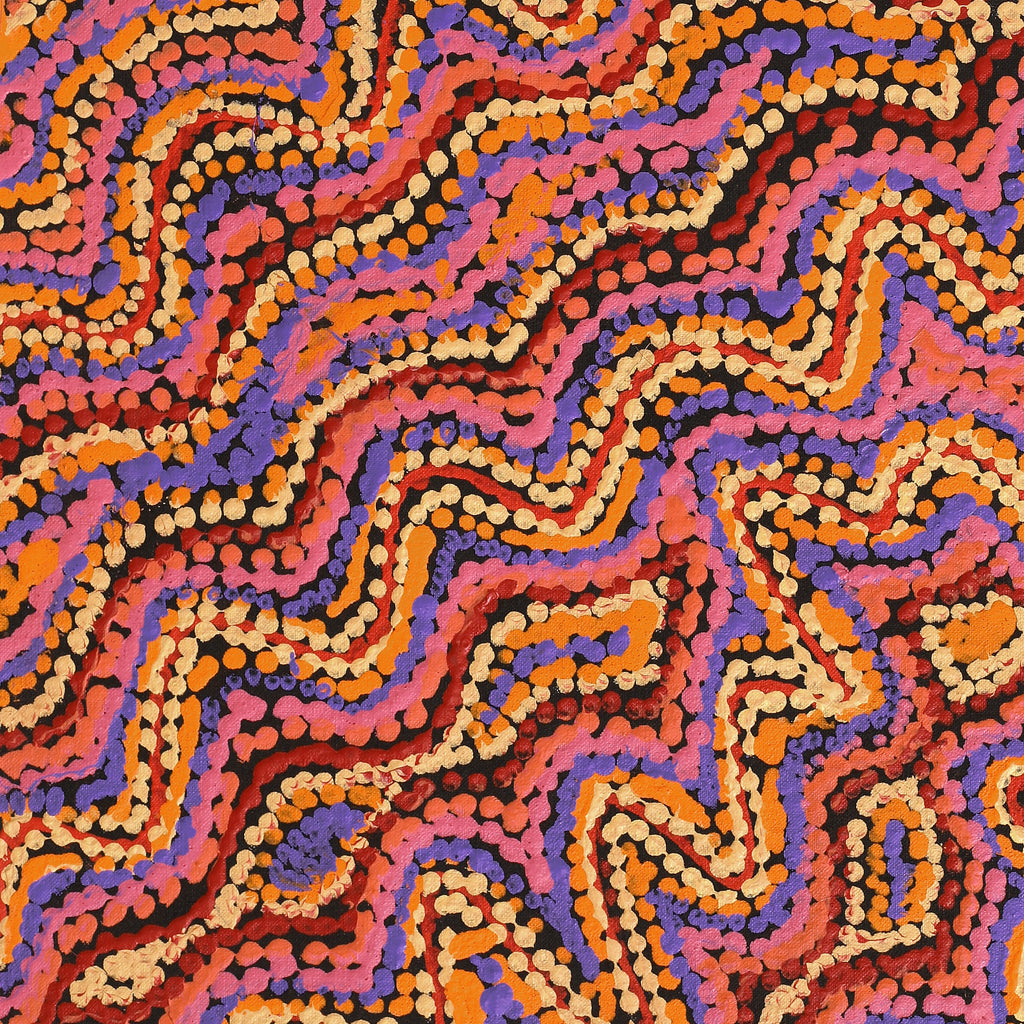 Aboriginal Artwork by Magda Nakamarra Curtis, Lappi Lappi Jukurrpa, 76x46cm - ART ARK®