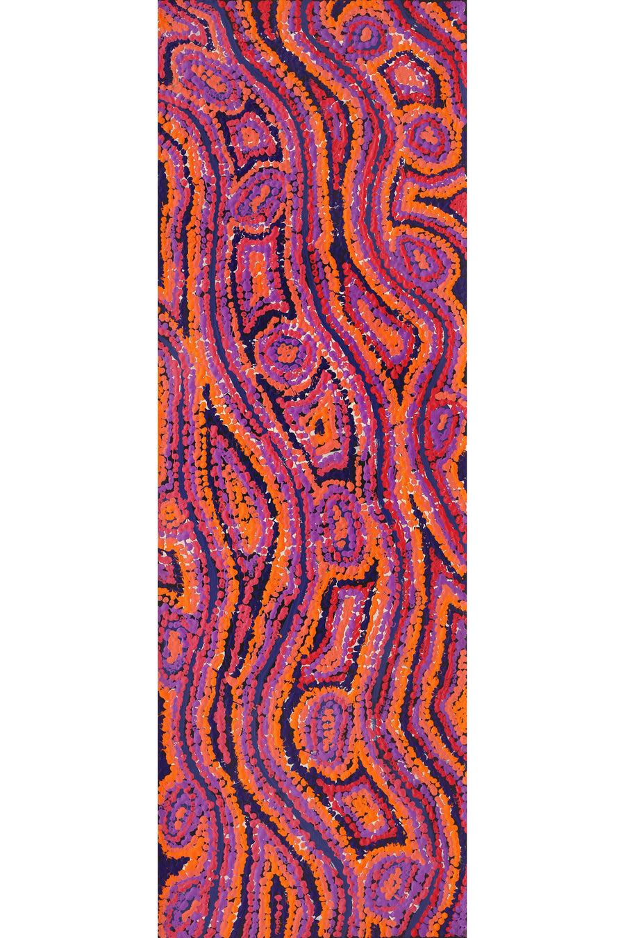 Aboriginal Artwork by Magda Nakamarra Curtis, Lappi Lappi Jukurrpa, 91x30cm