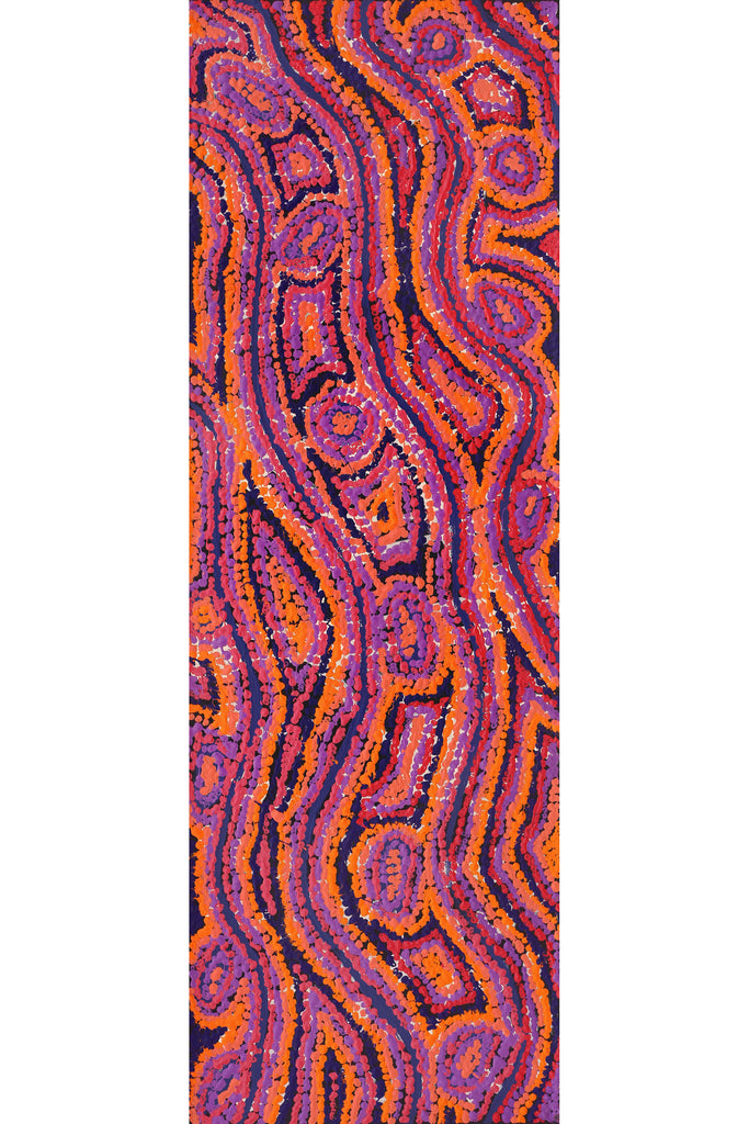 Aboriginal Artwork by Magda Nakamarra Curtis, Lappi Lappi Jukurrpa, 91x30cm
