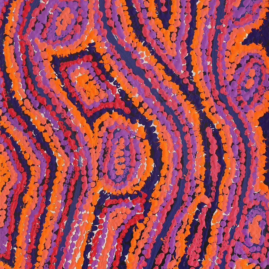 Aboriginal Artwork by Magda Nakamarra Curtis, Lappi Lappi Jukurrpa, 91x30cm