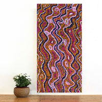 Aboriginal Artwork by Magda Nakamarra Curtis, Lappi Lappi Jukurrpa, 91x46cm