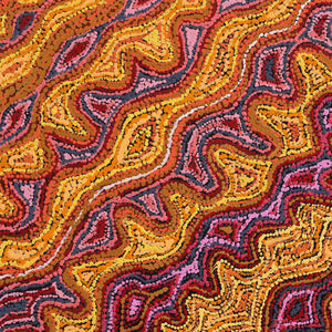 Aboriginal Art by Magda Nakamarra Curtis, Lappi Lappi Jukurrpa, 91x91cm - ART ARK®