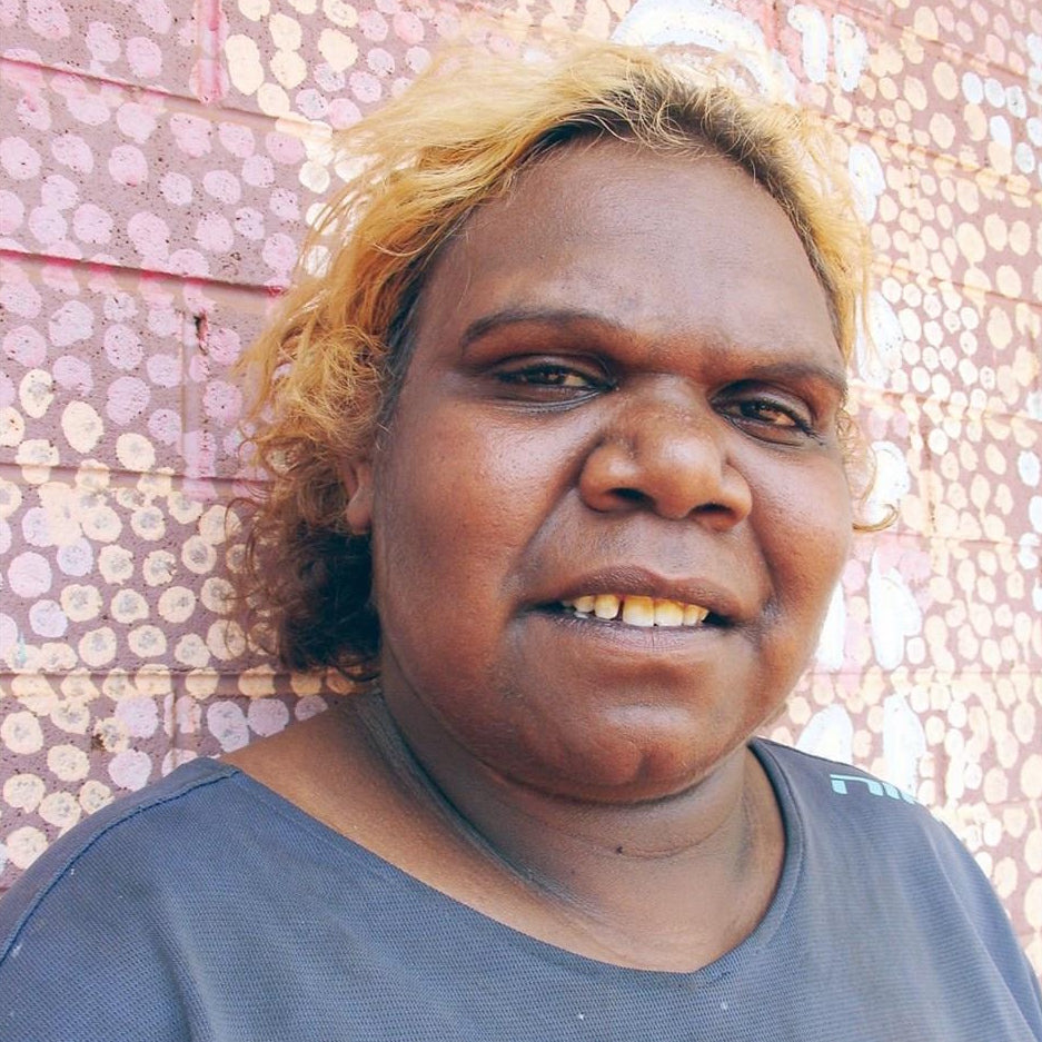 Aboriginal Artwork by Magda Nakamarra Curtis, Lappi Lappi Jukurrpa, 91x46cm