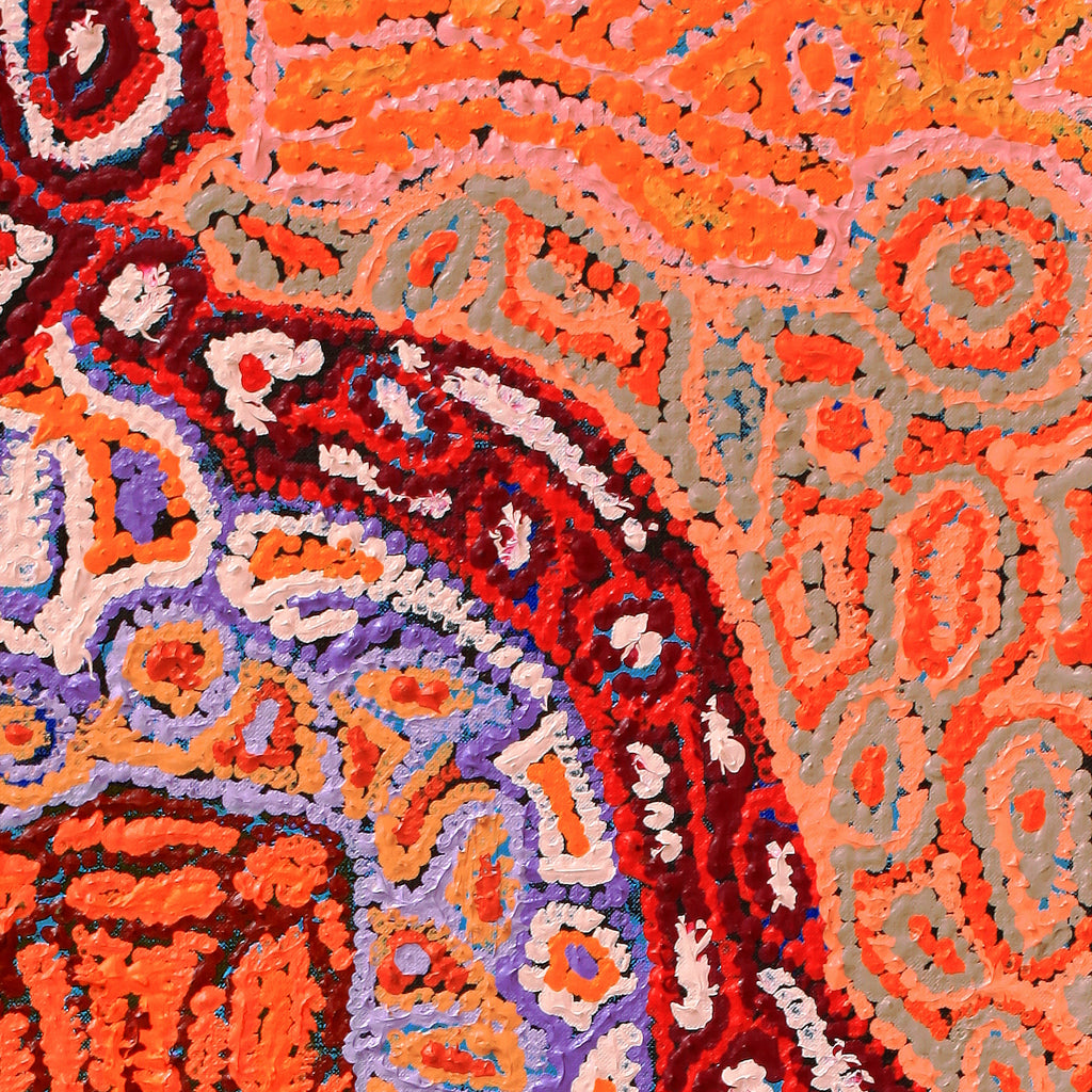 Aboriginal Artwork by Magda Nakamarra Curtis, Lappi Lappi Jukurrpa, 91x30cm
