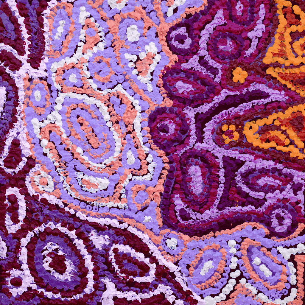 Aboriginal Artwork by Magda Nakamarra Curtis, Lappi Lappi Jukurrpa, 30x30cm