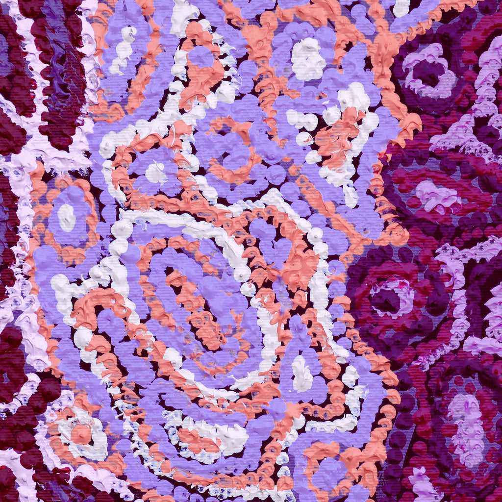 Aboriginal Artwork by Magda Nakamarra Curtis, Lappi Lappi Jukurrpa, 30x30cm