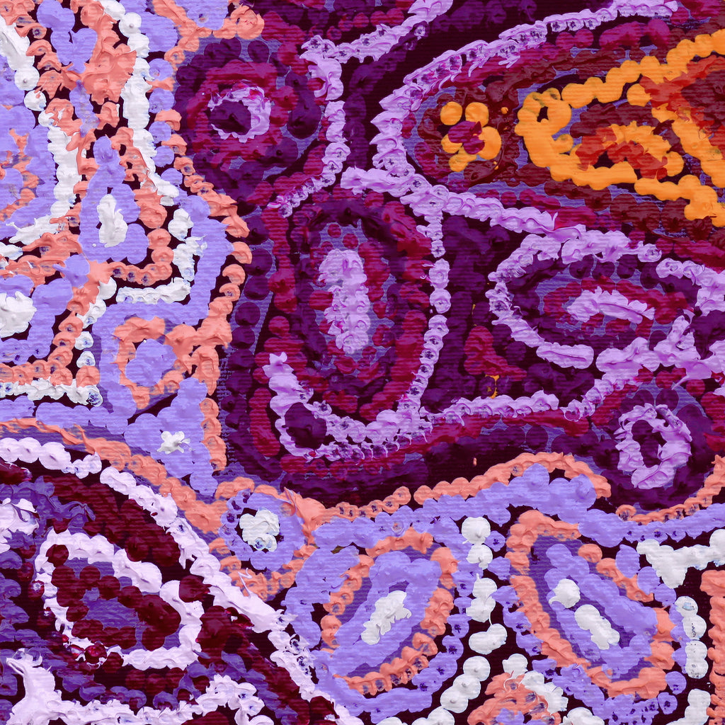 Aboriginal Artwork by Magda Nakamarra Curtis, Lappi Lappi Jukurrpa, 30x30cm