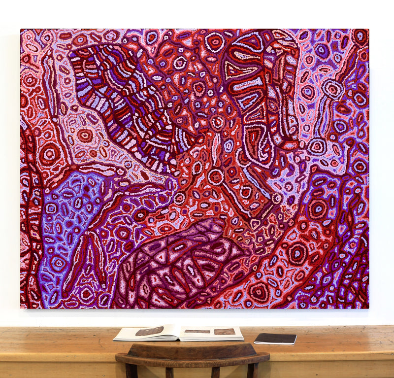 Aboriginal Artwork by Magda Nakamarra Curtis, Lappi Lappi Jukurrpa, 152x122cm