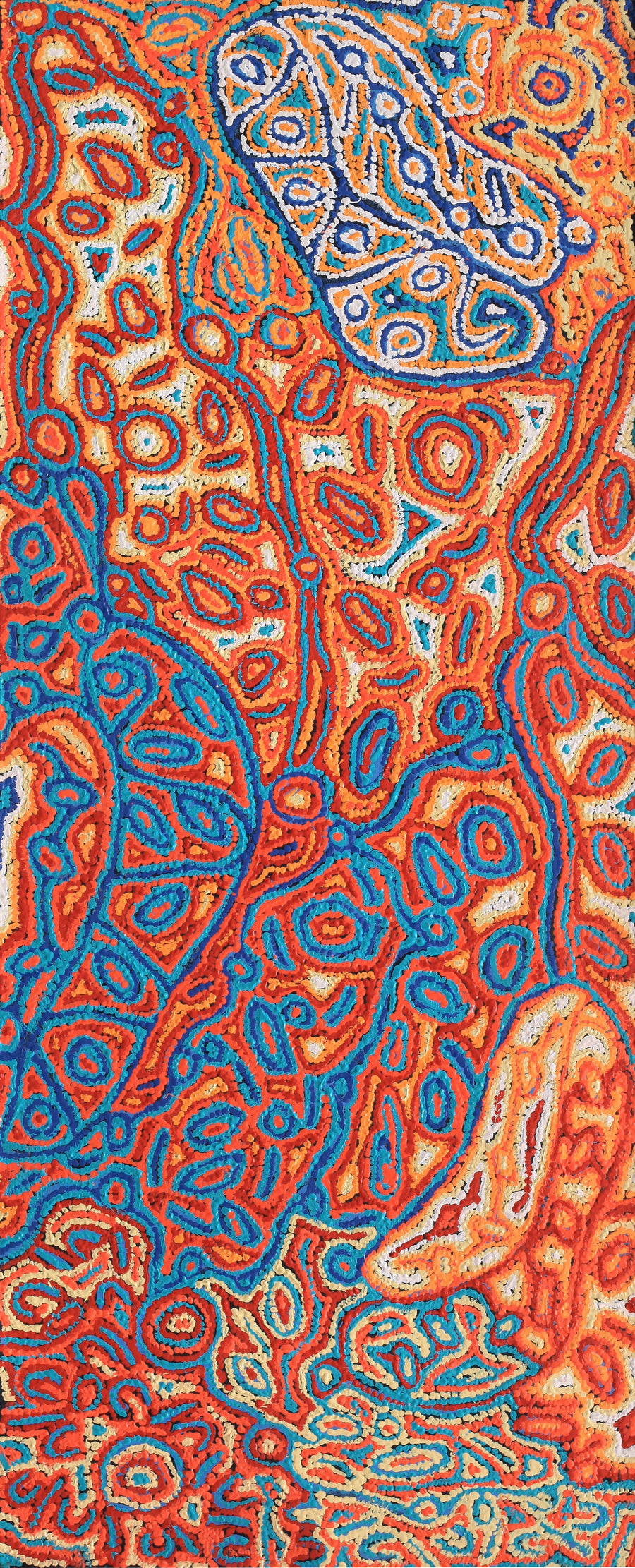 Aboriginal Artwork by Magda Nakamarra Curtis, Lappi Lappi Jukurrpa, 152x61cm