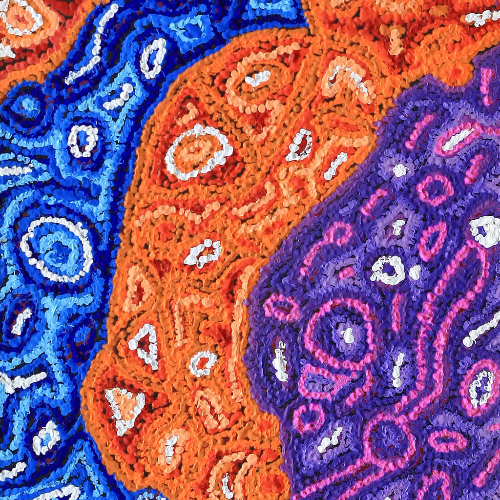 Aboriginal Artwork by Magda Nakamarra Curtis, Lappi Lappi Jukurrpa, 183x46cm