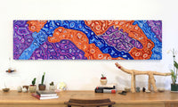 Aboriginal Artwork by Magda Nakamarra Curtis, Lappi Lappi Jukurrpa, 183x46cm