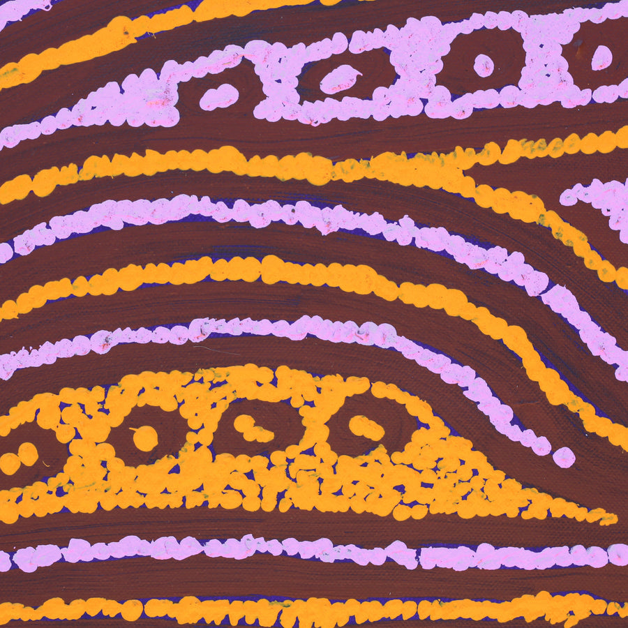 Aboriginal Artwork by Magda Nakamarra Curtis, Lappi Lappi Jukurrpa, 30x30cm