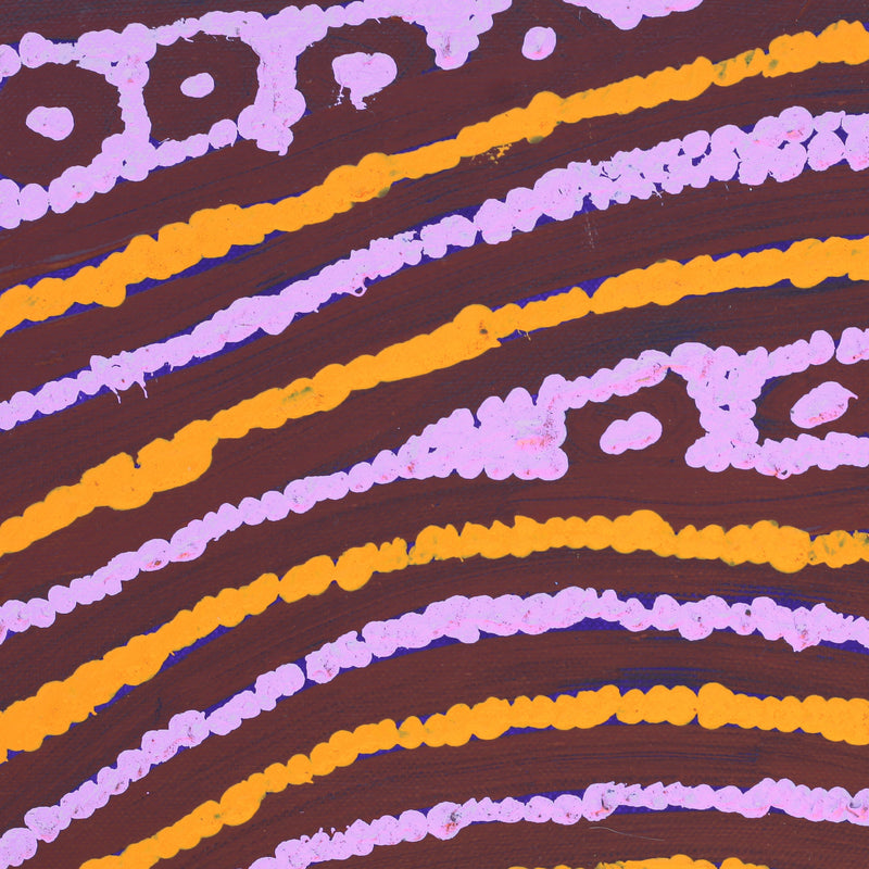 Aboriginal Artwork by Magda Nakamarra Curtis, Lappi Lappi Jukurrpa, 30x30cm