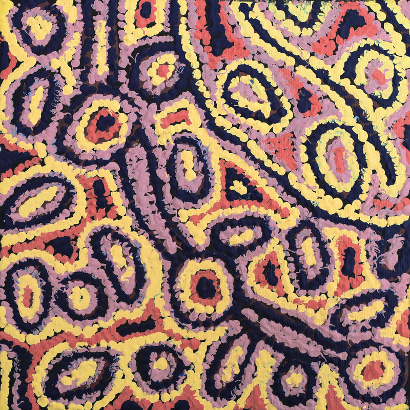 Aboriginal Artwork by Magda Nakamarra Curtis, Lappi Lappi Jukurrpa, 30x30cm