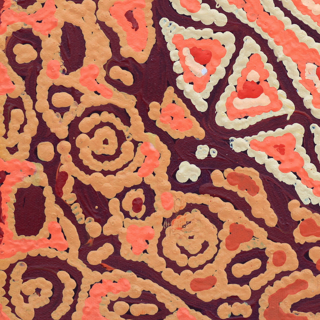 Aboriginal Artwork by Magda Nakamarra Curtis, Lappi Lappi Jukurrpa, 30x30cm - ART ARK®