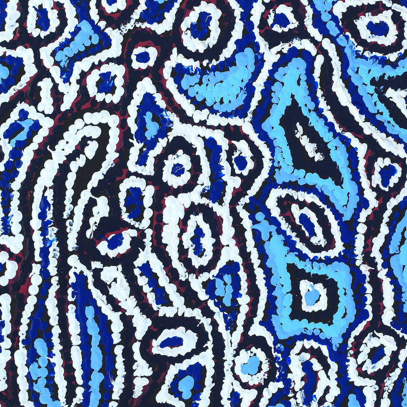 Aboriginal Artwork by Magda Nakamarra Curtis, Lappi Lappi Jukurrpa, 30x30cm