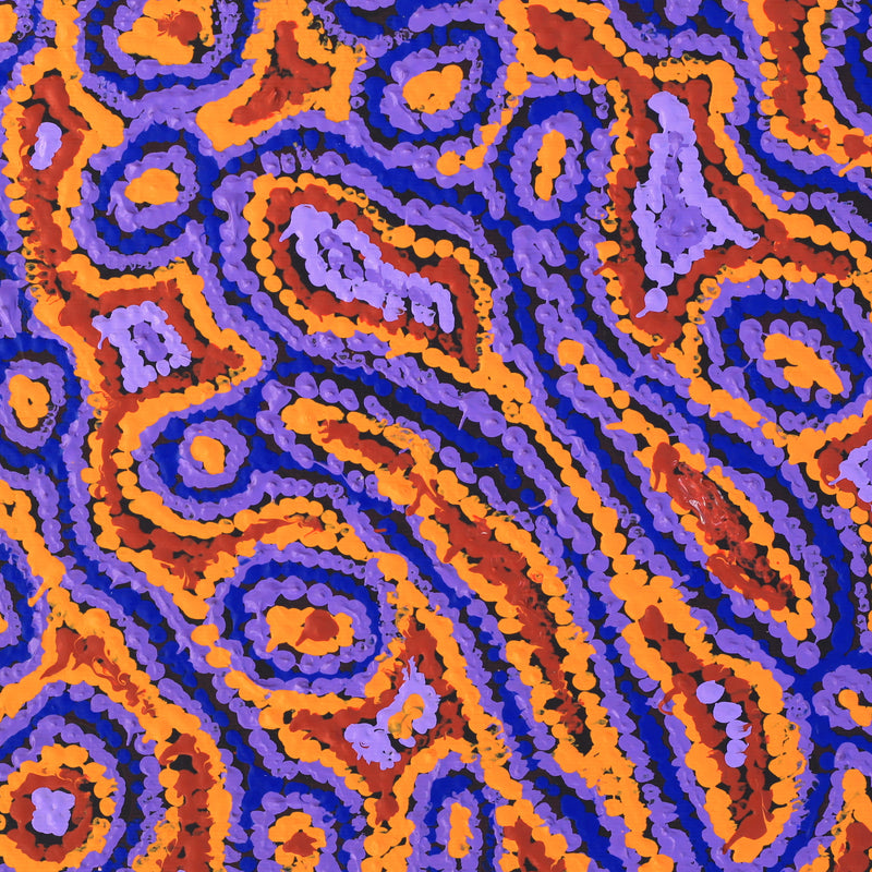 Aboriginal Artwork by Magda Nakamarra Curtis, Lappi Lappi Jukurrpa, 30x30cm