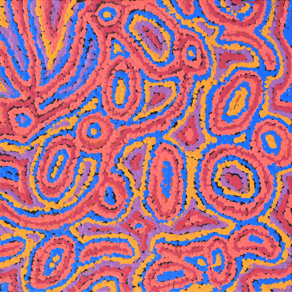 Aboriginal Art by Magda Nakamarra Curtis, Lappi Lappi Jukurrpa, 30x30cm - ART ARK®