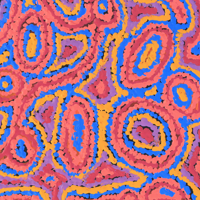 Aboriginal Artwork by Magda Nakamarra Curtis, Lappi Lappi Jukurrpa, 30x30cm