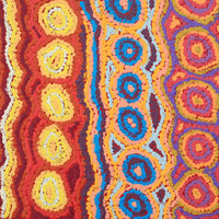 Aboriginal Artwork by Magda Nakamarra Curtis, Lappi Lappi Jukurrpa, 30x30cm