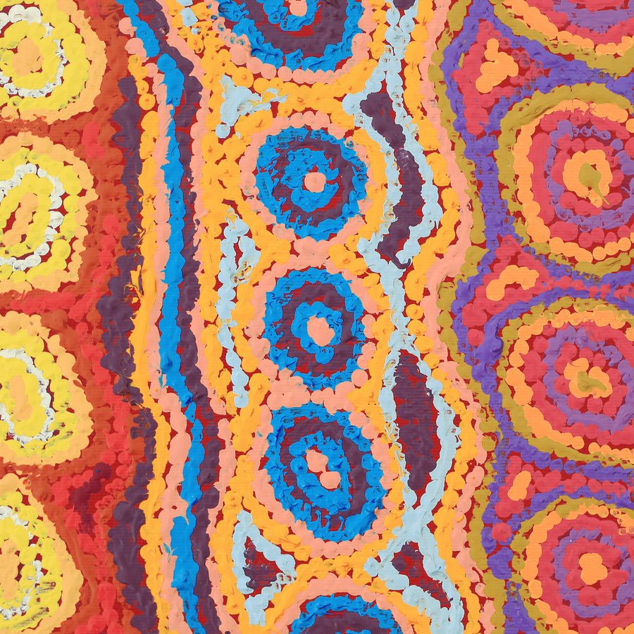 Aboriginal Artwork by Magda Nakamarra Curtis, Lappi Lappi Jukurrpa, 30x30cm