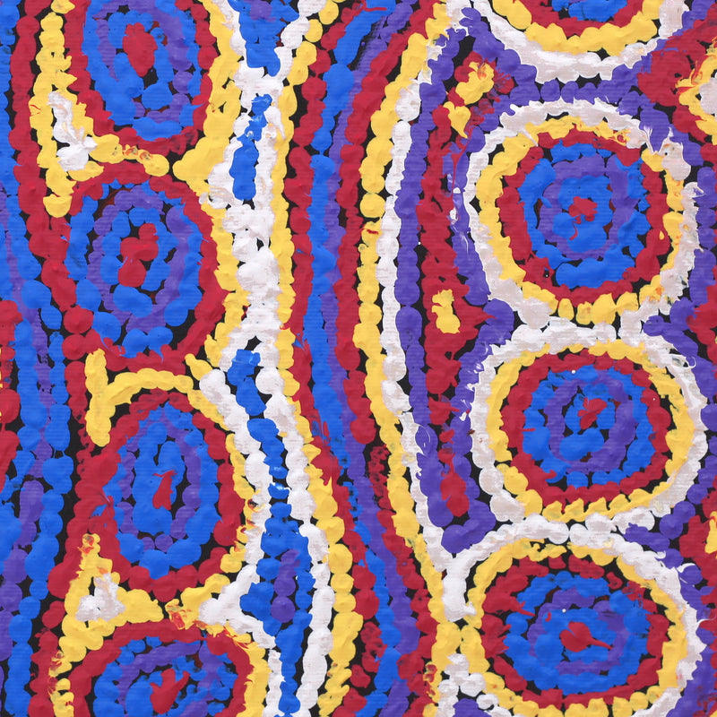 Aboriginal Artwork by Magda Nakamarra Curtis, Lappi Lappi Jukurrpa, 30x30cm