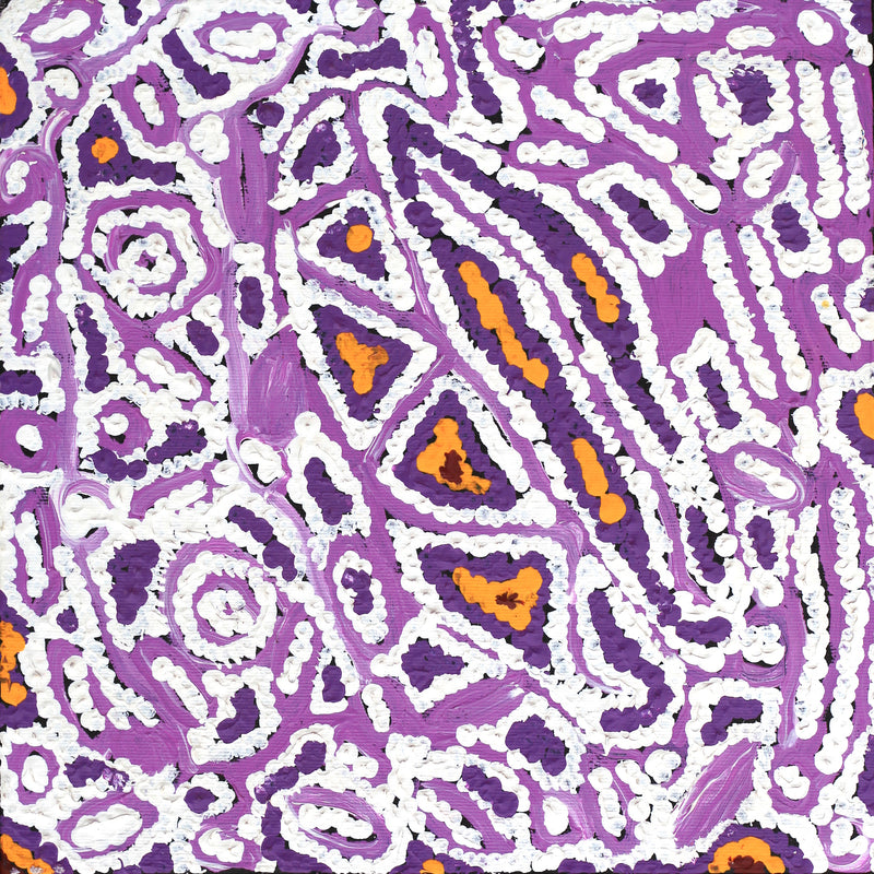 Aboriginal Artwork by Magda Nakamarra Curtis, Lappi Lappi Jukurrpa, 30x30cm