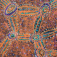 Aboriginal Artwork by Magda Nakamarra Curtis, Lappi Lappi Jukurrpa, 30x30cm