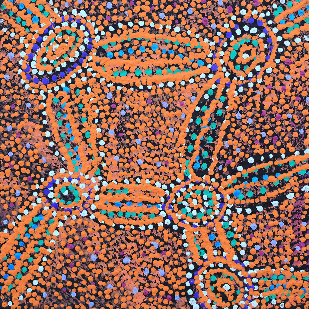 Aboriginal Art by Magda Nakamarra Curtis, Lappi Lappi Jukurrpa, 30x30cm - ART ARK®