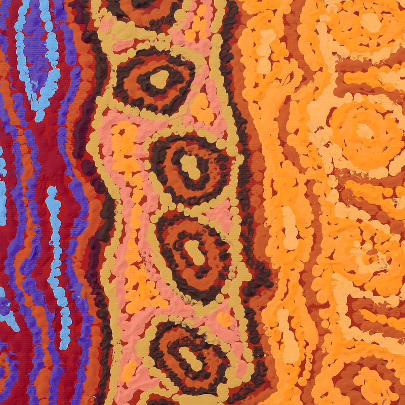 Aboriginal Artwork by Magda Nakamarra Curtis, Lappi Lappi Jukurrpa, 30x30cm
