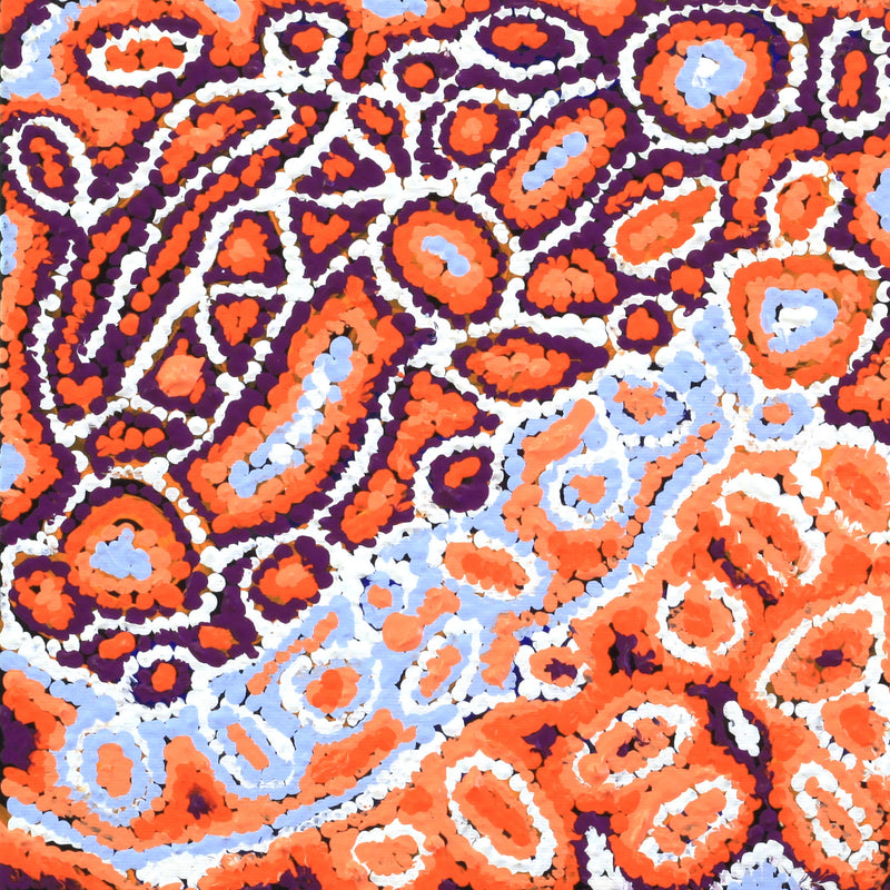 Aboriginal Artwork by Magda Nakamarra Curtis, Lappi Lappi Jukurrpa, 30x30cm
