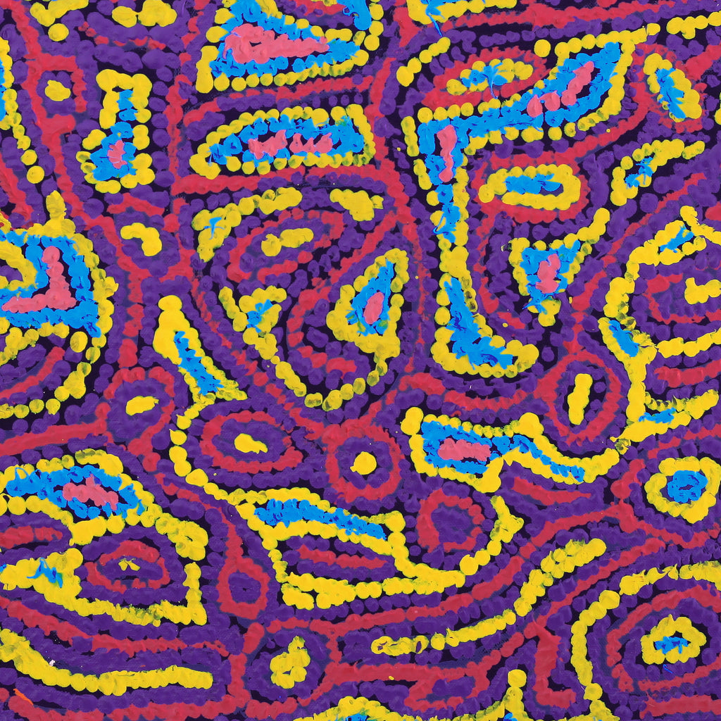 Aboriginal Artwork by Magda Nakamarra Curtis, Lappi Lappi Jukurrpa, 46x46cm