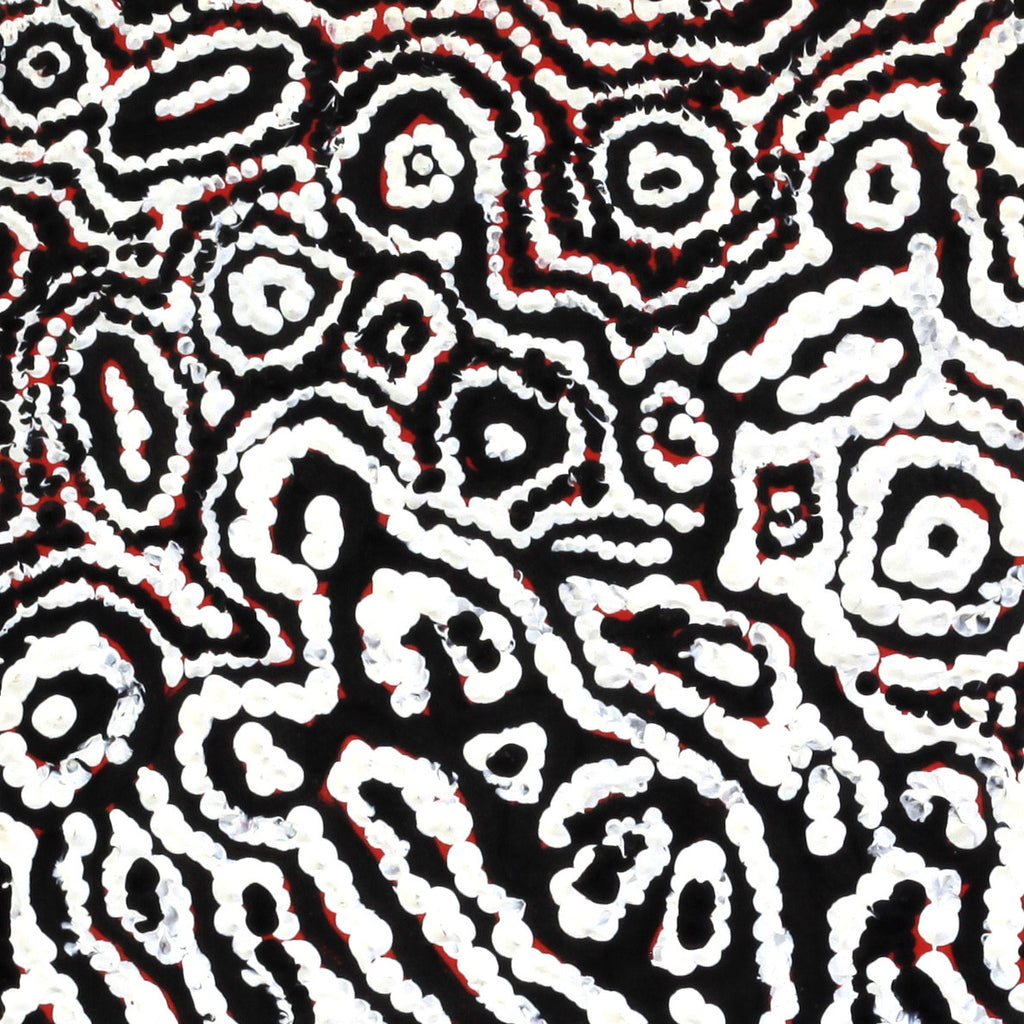 Aboriginal Artwork by Magda Nakamarra Curtis, Lappi Lappi Jukurrpa, 30x30cm