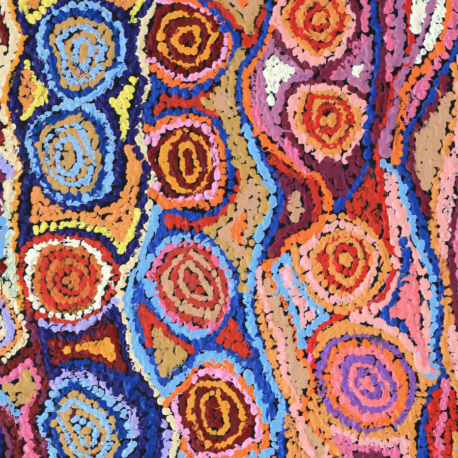 Aboriginal Artwork by Magda Nakamarra Curtis, Lappi Lappi Jukurrpa, 61x46cm