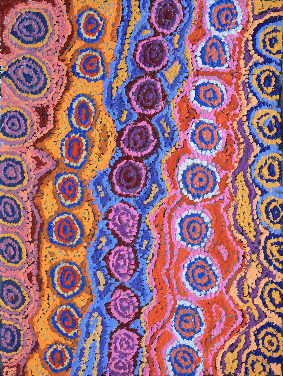 Aboriginal Art by Magda Nakamarra Curtis, Lappi Lappi Jukurrpa, 61x46cm - ART ARK®