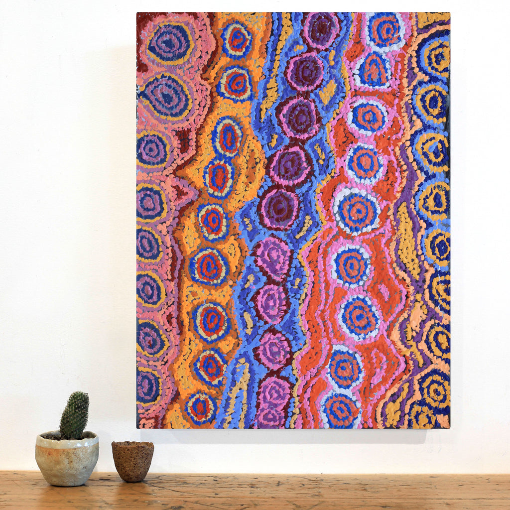 Aboriginal Artwork by Magda Nakamarra Curtis, Lappi Lappi Jukurrpa, 61x46cm