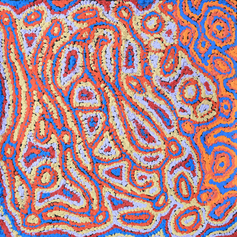 Aboriginal Artwork by Magda Nakamarra Curtis, Lappi Lappi Jukurrpa, 46x46cm