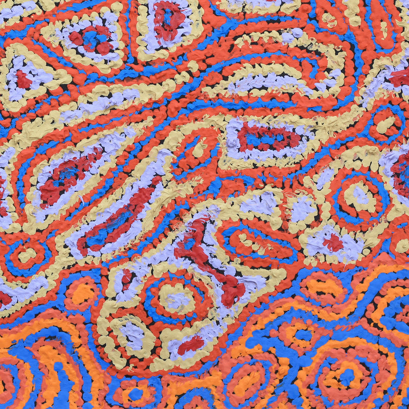 Aboriginal Artwork by Magda Nakamarra Curtis, Lappi Lappi Jukurrpa, 46x46cm
