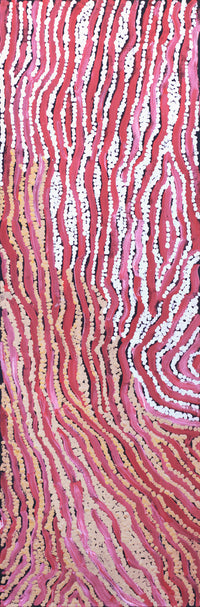 Aboriginal Artwork by Magda Nakamarra Curtis, Lappi Lappi Jukurrpa, 91x30cm