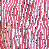 Aboriginal Artwork by Magda Nakamarra Curtis, Lappi Lappi Jukurrpa, 91x30cm